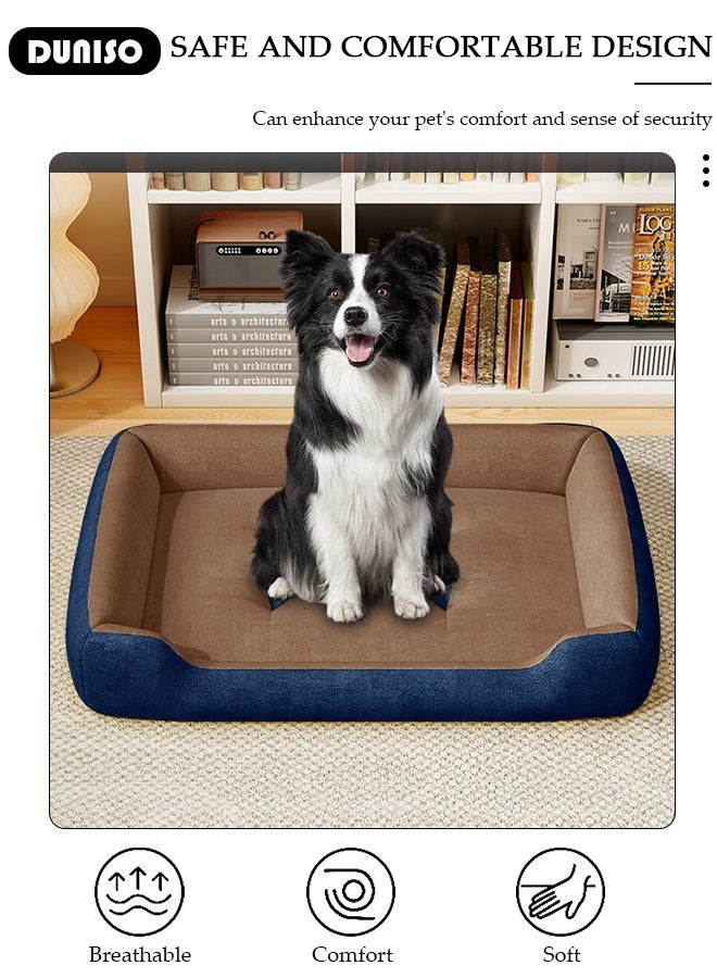 DUNISO سرير للكلاب، أريكة مريحة غير قابلة للانزلاق للكلاب والقطط، غطاء قابل للإزالة والغسل في الغسالة، وسادة كبيرة لقطط الكينيل، مرتبة نوم متوسطة وكبيرة للكلاب البالغة والقطط الصغيرة - Image 5