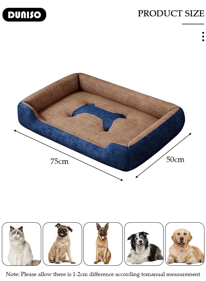 DUNISO سرير للكلاب، أريكة مريحة غير قابلة للانزلاق للكلاب والقطط، غطاء قابل للإزالة والغسل في الغسالة، وسادة كبيرة لقطط الكينيل، مرتبة نوم متوسطة وكبيرة للكلاب البالغة والقطط الصغيرة - Image 2