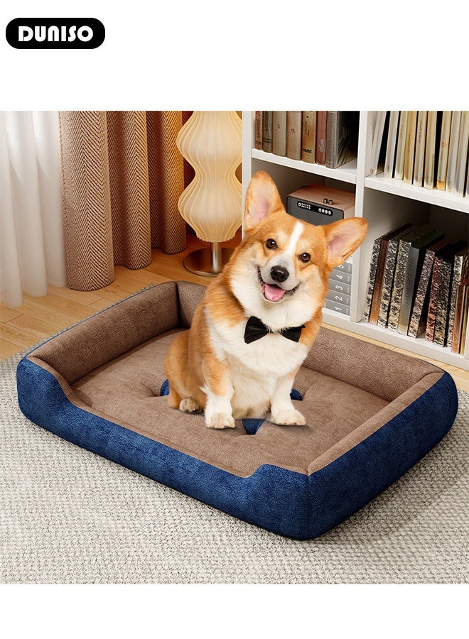 DUNISO سرير للكلاب، أريكة مريحة غير قابلة للانزلاق للكلاب والقطط، غطاء قابل للإزالة والغسل في الغسالة، وسادة كبيرة لقطط الكينيل، مرتبة نوم متوسطة وكبيرة للكلاب البالغة والقطط الصغيرة - Image 3
