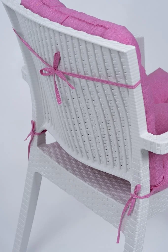Altın Pamuk Candy Fluffy Pink Chair Cushion with Special Stitching and Lace 43X88 cm