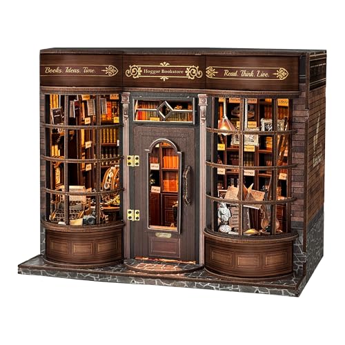 STRUCWOOD Book Nook Kit DIY Miniature House Kit 3D Wooden Puzzle Craft Model for Adults 14 Creative Tiny House Gift for Bookshelf Decor Hoggor Bookstore - Image 1