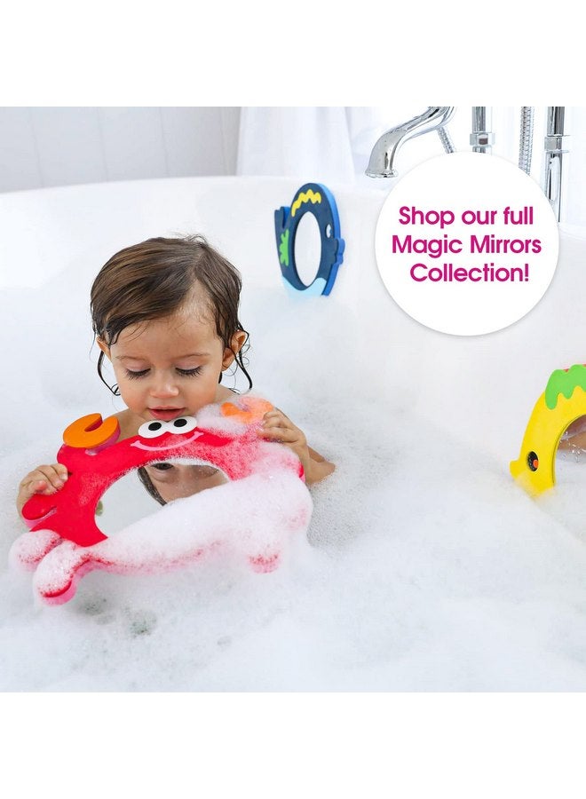 Edushape Magic Mirror Shapes, Crab Baby Mirror - Baby Bath Foam Toys Mirror - Stick-On Removable Baby Foam Bath Toys for Toddlers 1-3 - Learning Bath Toys Foam Mirror - Cause, Effect, Cognitive Skills - Image 4
