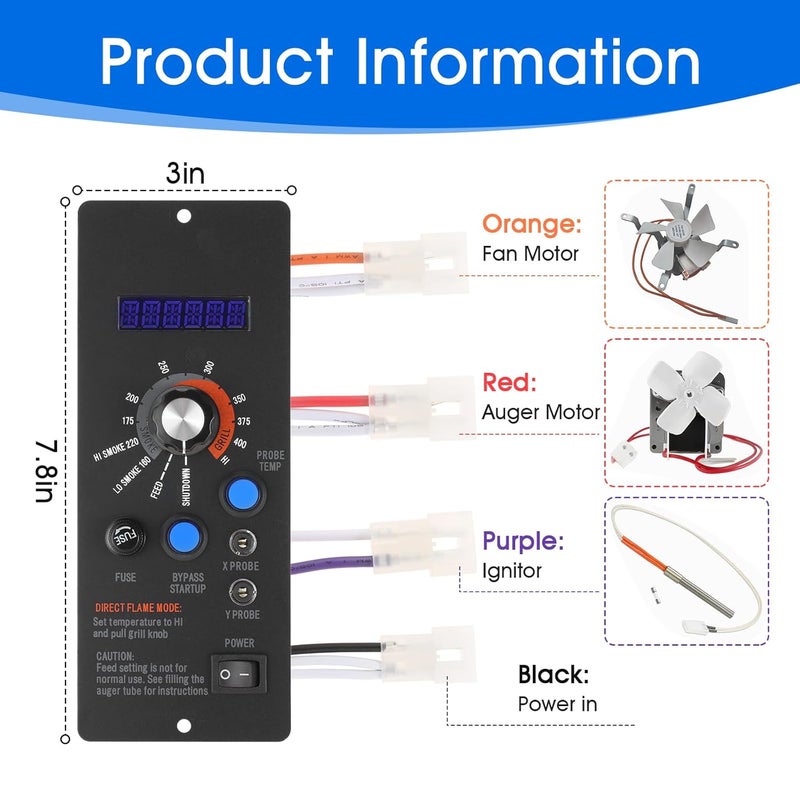 DRELD Replacement for Camp Chef Digital Thermostat Controller Kit, Compatible with Camp Chef Wood Pellet Grills PG24STX PG24XT PG24S PG24WWS with Meat Probe, Temperature Sensor Probe - Image 2