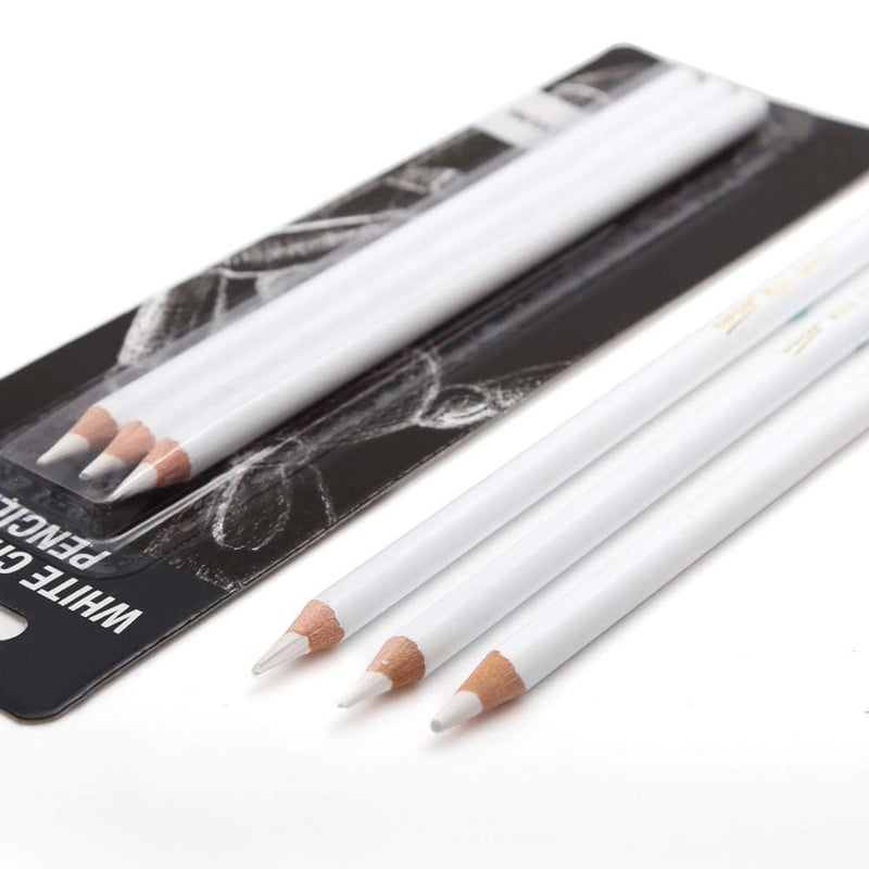 Generic ARTISTERY White Charcoal Pencil Set of 3, Premium Pencil Ideal for Kids & Adults, Sketching, Shading, Drawing, Blending, School & Artistic Work (White)  - Image 1