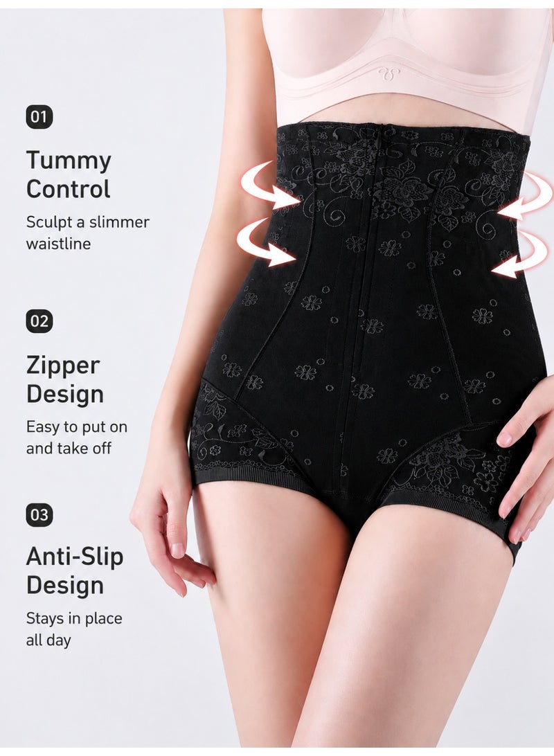 SHOWDAY Women's High-Waisted Tummy Control Shapewear Panty with Zipper and Hook Closure, Waist Trainer Body Shaper, M-XXXL - Image 3