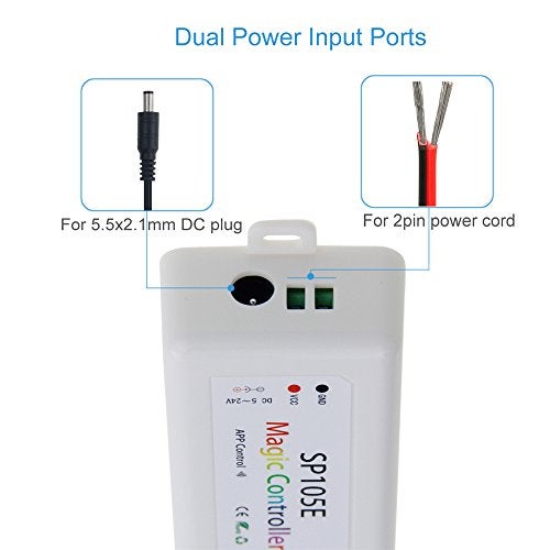 ALITOVE Wireless Bluetooth Magic Dream Color LED Light Controller iOS Android DC5V~24V Great for WS2811 WS2812B WS2801 SK6812 Individually Addressable Programmable LED Strip Pixel Module Panel Lamp - Image 5