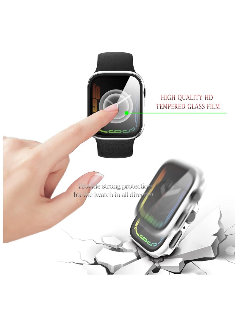 Classic Smartwatch Tempered Glass Screen Protector Case For Apple Watch Series 1, 2 And 3 (38mm) - Silver
