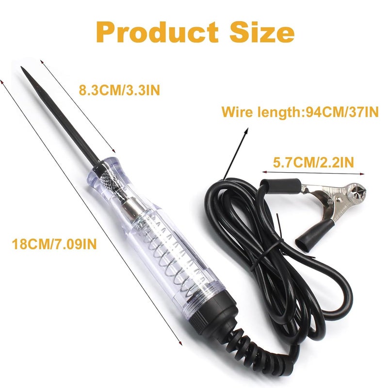 Voleleo Test Light Automotive,Circuit Tester 6V-12V-24V Car Electrical Pen with Alligator Clip Long Stainless Probe,Dual Color Continuity Voltage Fuse Polarity Indicator for Sedan, SUV,RV and Truck - Image 2