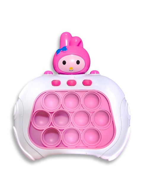 Quick Push Pop game, with a cute pink rabbit theme for kids and adults, boys and girls , a fun handheld game for home and garden , birthday gifts that is easy to move around so your child can spend hours of entertainment, a bubble pushing game to relieve stress and nervousness.