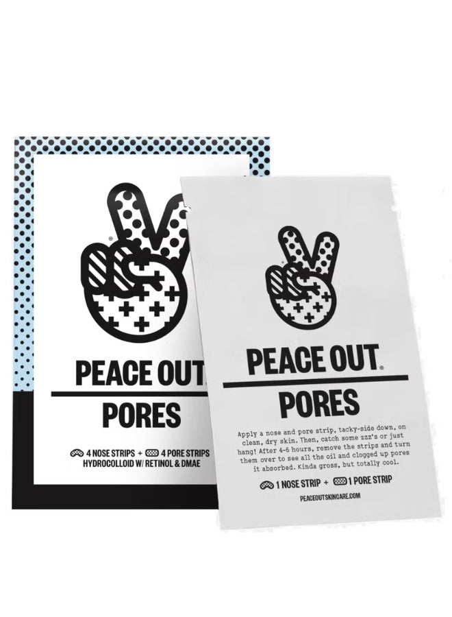 بيس أوت شرائط تنظيف المسام من Peace Out - 4 شرائط للأنف و4 شرائط للمسام - Image 1