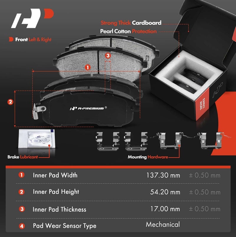 A-Premium مجموعة فرامل أمامية مثقوبة ومشغولة A-Premium لسيارة نيسان سنترا - Image 3