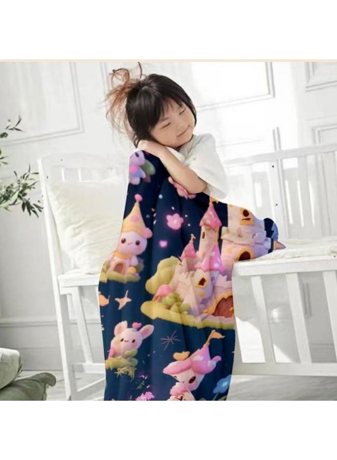 عام بطانية رقيقة من الفانيلا الكرتونية للأطفال والرضع (دافئة ومريحة، ومناسبة للنوم والألعاب) 70 سم * 100 سم - Image 1