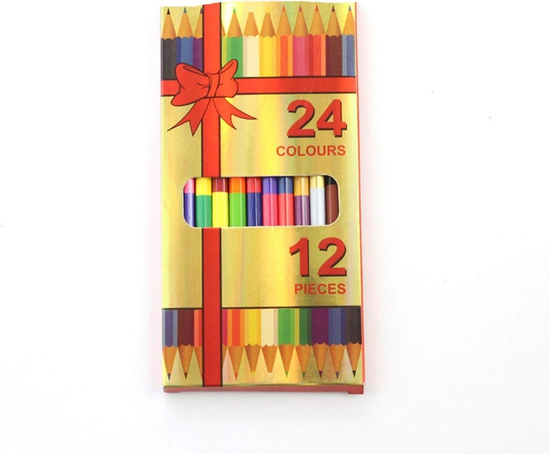 53 Arts 53ARTS 12Pcs Double-headed Colored Pencil (24 Colors) Art Set Colour Pencil Kid Drawing Tools School Office Supplies,1 Box - Image 1