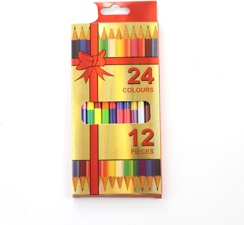 53 Arts 53ARTS 12Pcs Double-headed Colored Pencil (24 Colors) Art Set Colour Pencil Kid Drawing Tools School Office Supplies,1 Box - Image 4