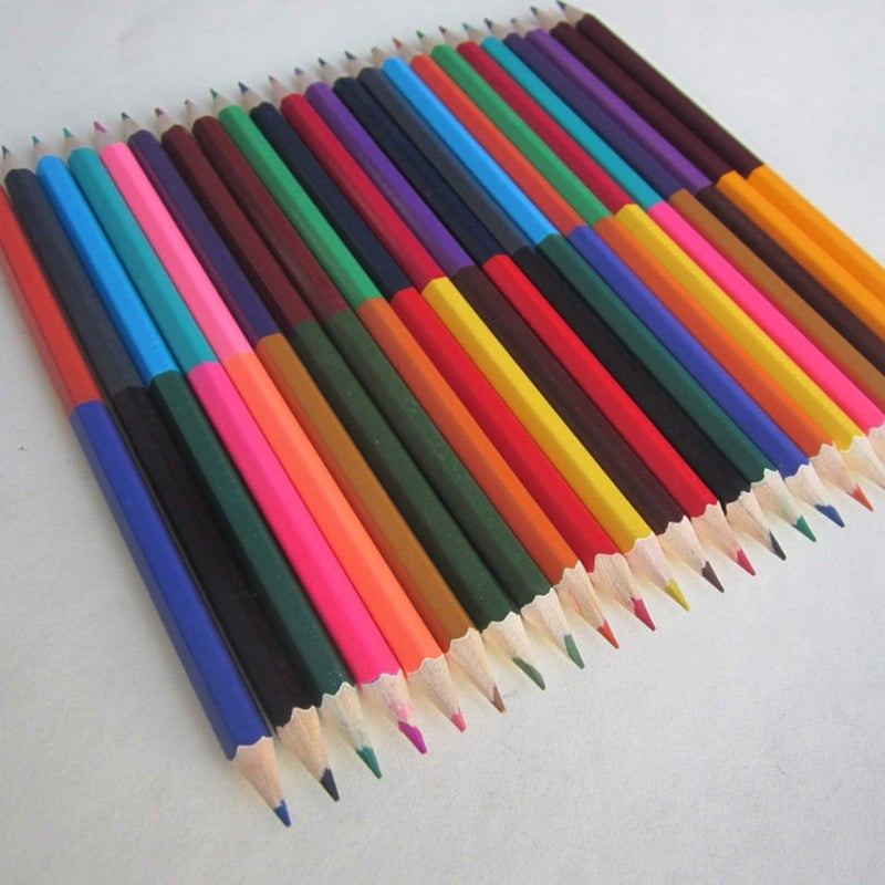 53 Arts 53ARTS 12Pcs Double-headed Colored Pencil (24 Colors) Art Set Colour Pencil Kid Drawing Tools School Office Supplies,1 Box - Image 5