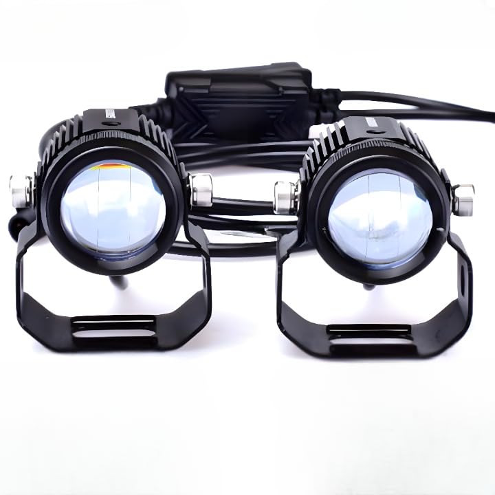 Autozap Mini Drive LED Fog Light Double Color for Car and Bikes (White & Yellow) 2Pcs - Image 1