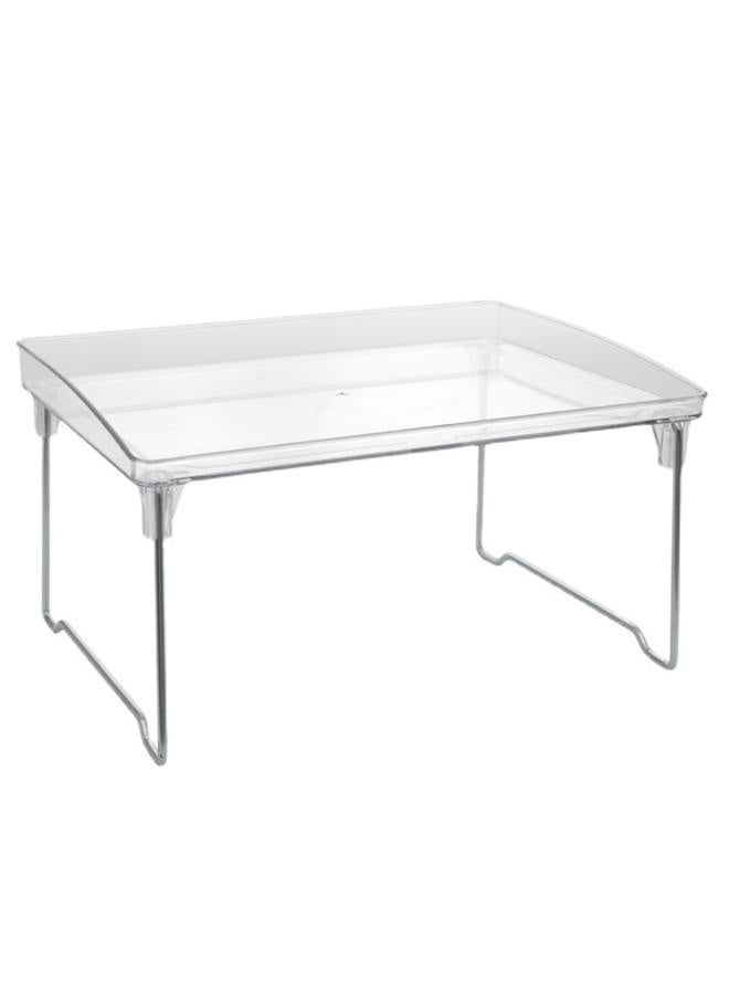 Transparent Acrylic Folding Storage Shelf Strong Bearing Capacity Multifunctional Space Saving for Desktop Kitchen - Image 1