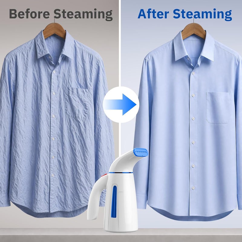 OGHom Steamer for Clothes, Handheld Clothing Steamer for Garment, 240ml Big Capacity 700W Portable Travel Steam Iron (Blue) - Image 5