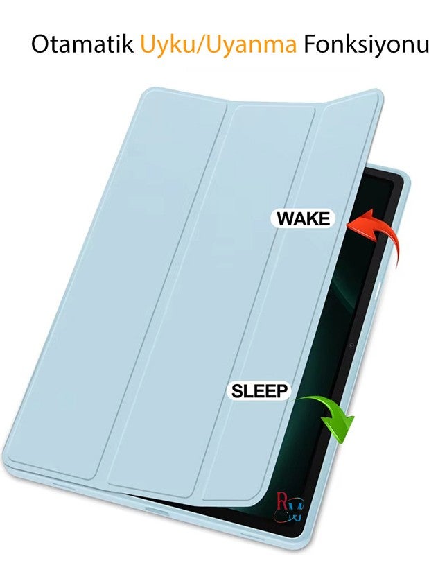 Tablet Case and Keyboard Mouse Set Compatible with iPad Air 11 Inch 6th Generation Smart Case with Pen Compartment