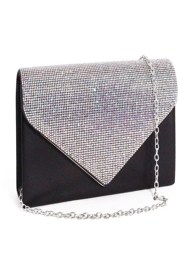 Naimo Rhinestone Clutch Purses for Women Evening Bag Satin Envelope Shouder Chain Bag Wedding Party Handbags - Image 1