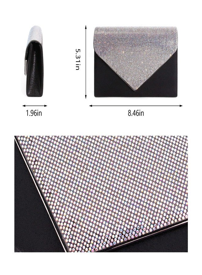 Naimo Rhinestone Clutch Purses for Women Evening Bag Satin Envelope Shouder Chain Bag Wedding Party Handbags - Image 2