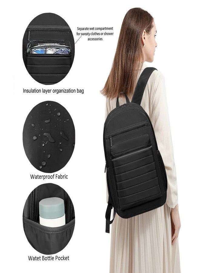 KEOFID Women's Small Backpack, Waterproof Small Backpack, Women's Backpack Purse, Lightweight Casual Backpack, Elegant Daypack for Leisure, School, Travel, Work, black, M - Image 2