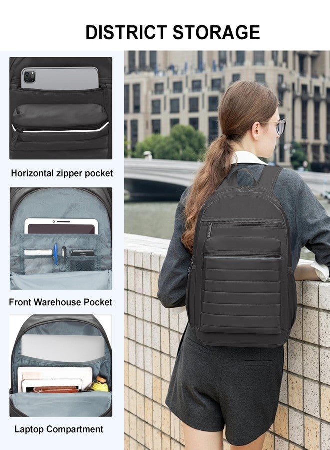KEOFID Women's Small Backpack, Waterproof Small Backpack, Women's Backpack Purse, Lightweight Casual Backpack, Elegant Daypack for Leisure, School, Travel, Work, black, M - Image 4