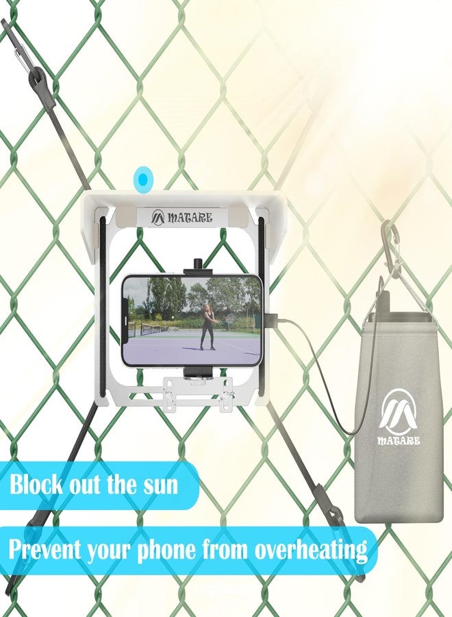 Matare Cell Phone Fence Mount with Shade for iPhone, Mevo Start, Phones, GoPro and Other Action Cameras, Mounting Kit for Gamechanger for Recording Baseball,Softball and Tennis Games(MINI Plus) - Image 4