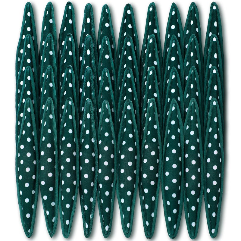 Bememo 40 Pieces Soft Curlers Hair Rollers Overnight Heatless Pillow Rollers for Hair Satin Sponge Curlers to Sleep in No Heat for Long Short Styling Tools(Dark Green) - Image 1