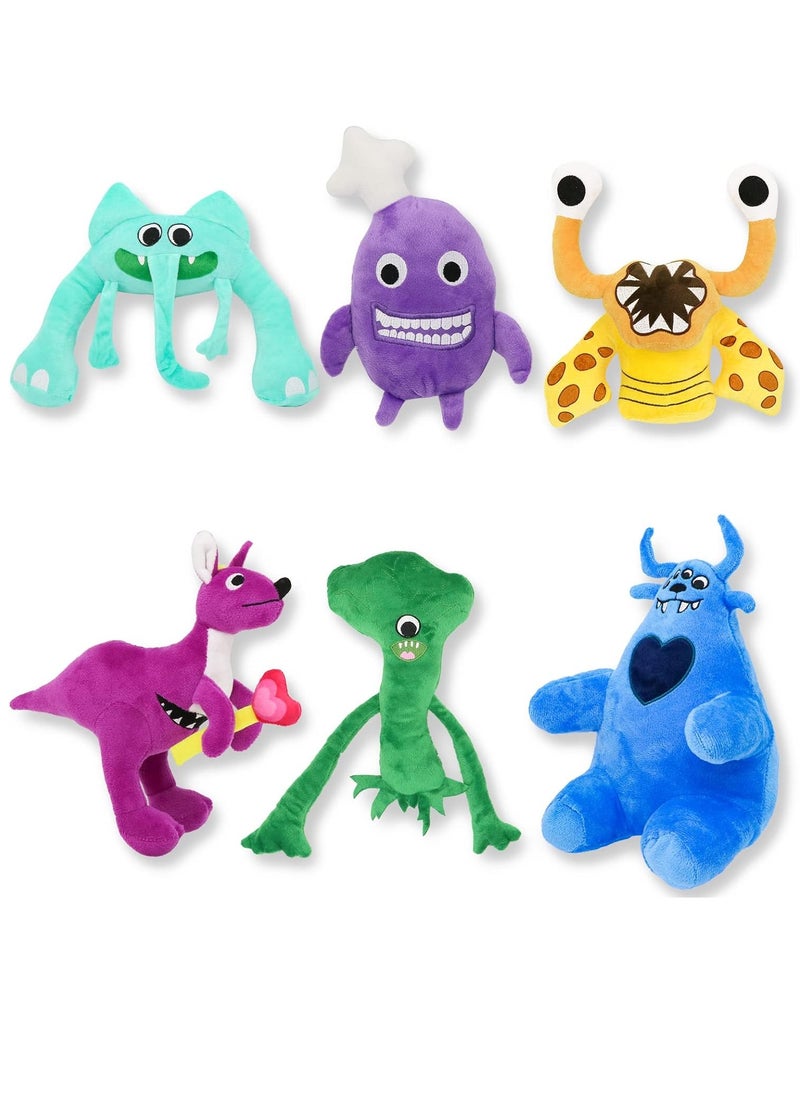 XICEN - Garden of Banban Plush Pack of 6 Soft Stuffed Animal Figure Dolls Monster Horror Game Garden of Ban Ban Plushies Toys Gift for Fans Adult Kids - Image 1