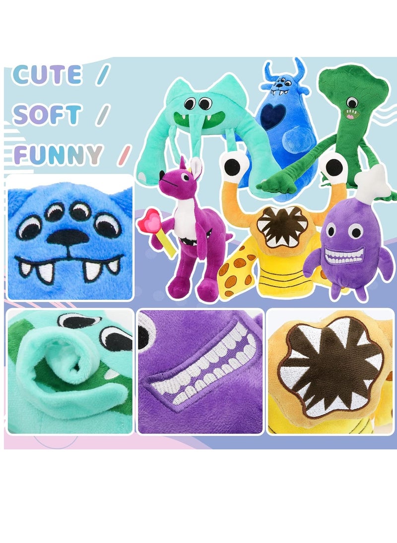 XICEN - Garden of Banban Plush Pack of 6 Soft Stuffed Animal Figure Dolls Monster Horror Game Garden of Ban Ban Plushies Toys Gift for Fans Adult Kids - Image 1