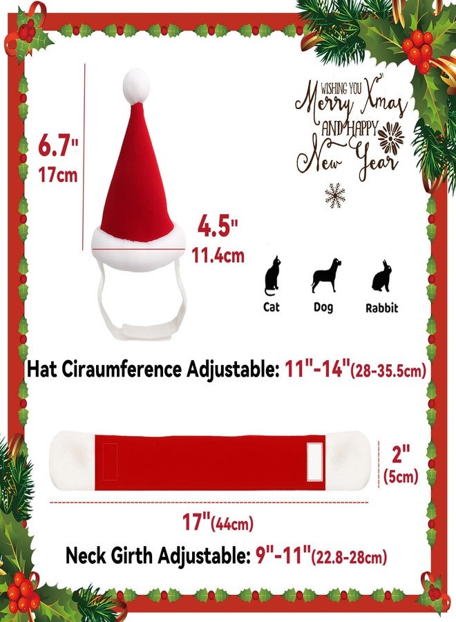NAMSAN Christmas Cat Hats Costume, Santa Hat with Red Scarf for Cats Small Dogs, Rabbit Christmas Hat Outfit, Small Xmas Apparel for Statue Decoration - Image 4