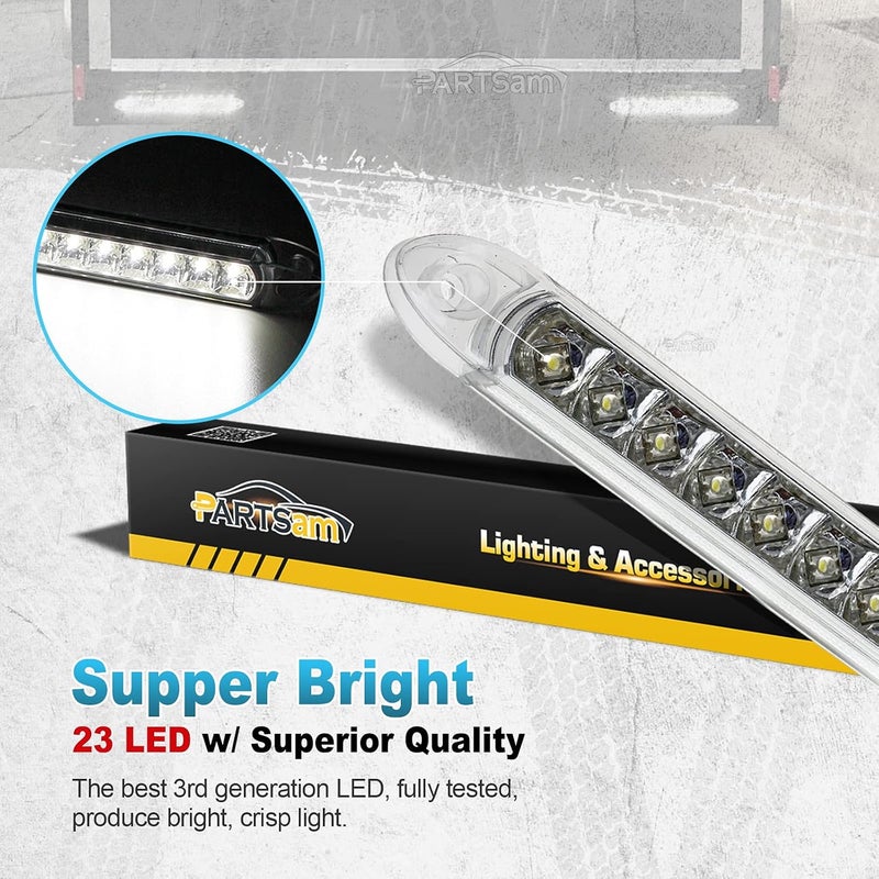Partsam 2PCS 17" White 23LED Surface Mount Truck Reverse Backup Tail Light Bars Waterproof - Image 3
