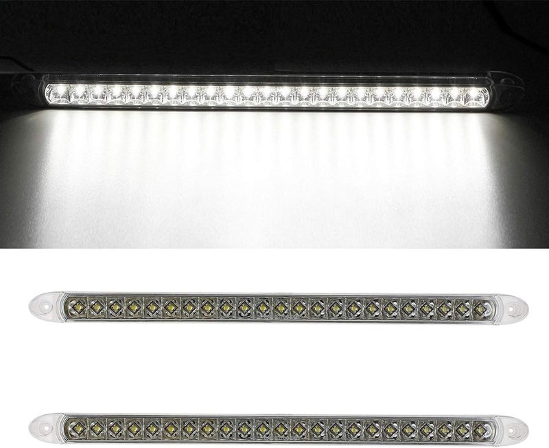 Partsam 2PCS 17" White 23LED Surface Mount Truck Reverse Backup Tail Light Bars Waterproof - Image 1