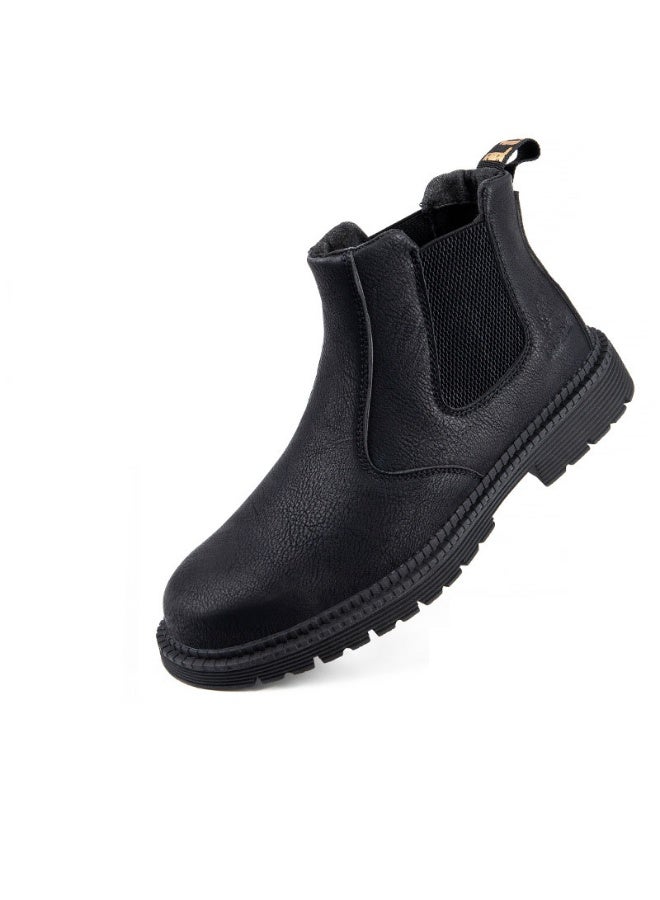 NIBEMINENT Fashion Waterproof Men's Safety Work Boots Steel Toe Shoes Anti Impact And Anti-Puncture Outdoor Indestructible Safety Shoes - Image 1