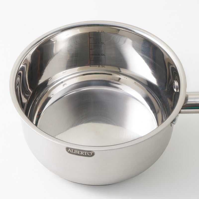 ألبرتو قدر صوص ستانلس ستيل مع غطاء، فضي 2.4لتر - Image 3