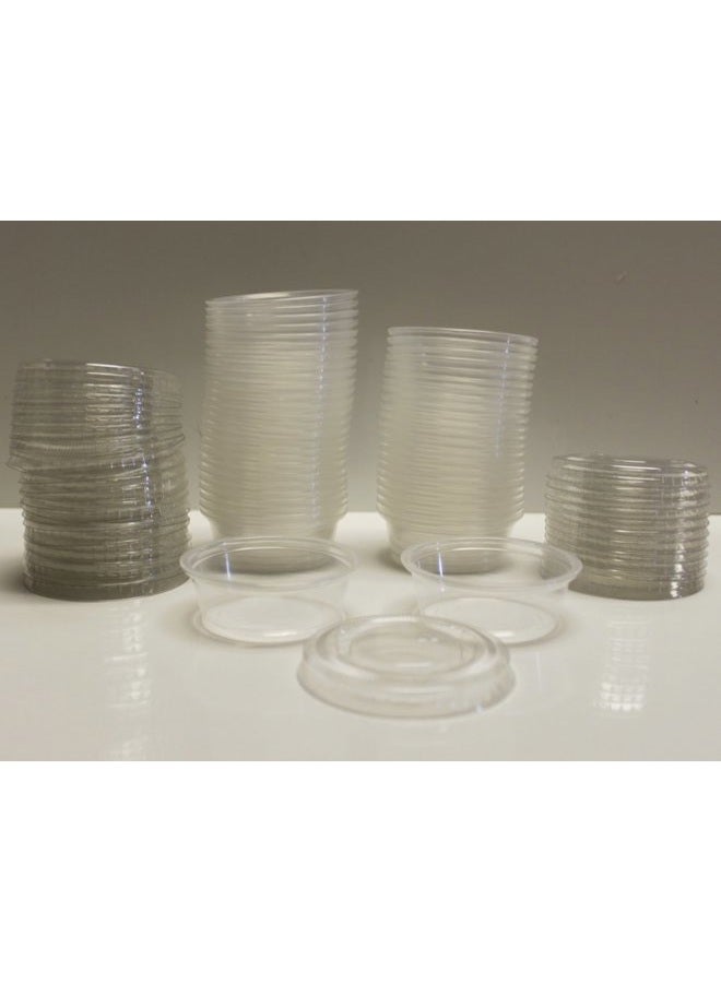 Reditainer Plastic Disposable Portion Cups - Jello Shot Cup - The Perfect Souffle Cup (1.5 Ounce, Package of 100 Cups with Lids) - Image 1