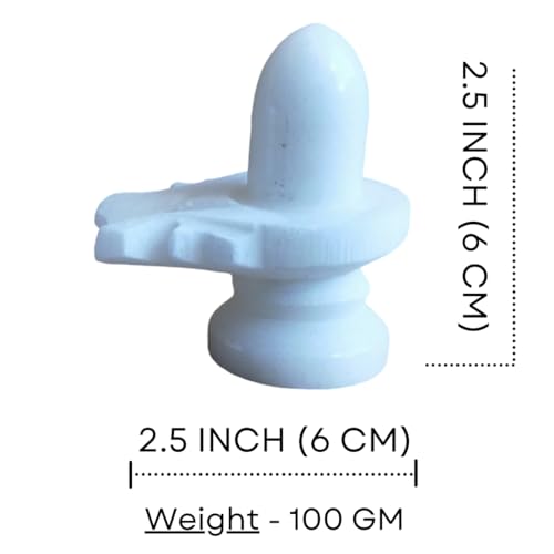 Salvus APP SOLUTIONS Sacred White Marble Shivling with Nandi Statue - Divine Elegance for Your Worship Space (Nandi-1.25 Inch, Shivji 2.5 Inch) - Image 2
