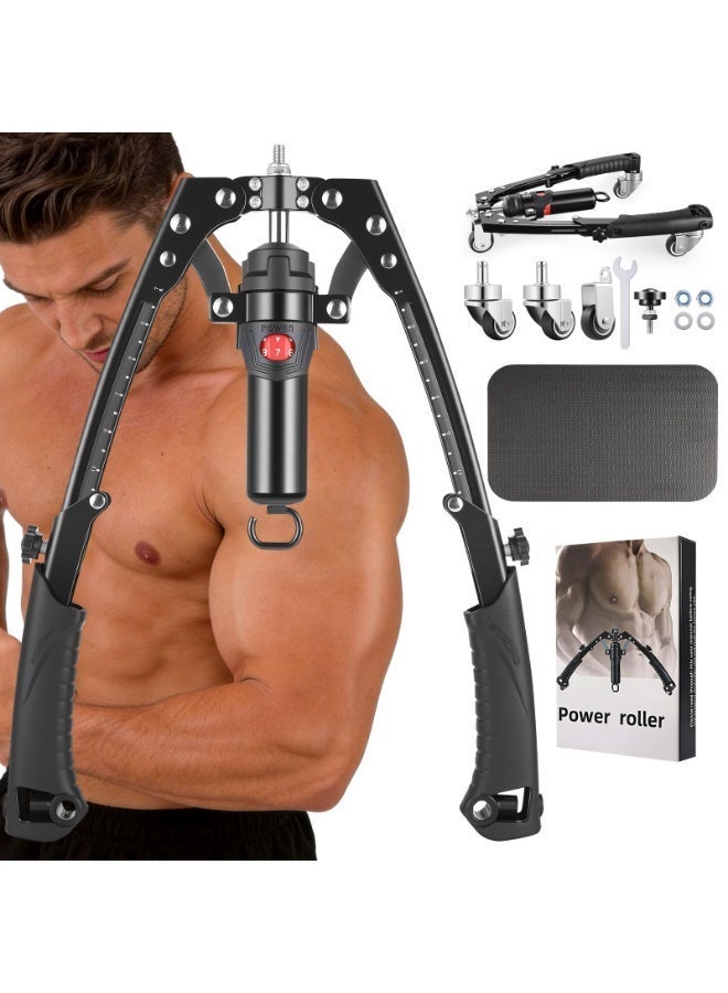 Arabest Chest & Arm Twister & Core Trainer, 3 in 1 Hydraulic Power Chest Workout Equipment with Ab Roller Wheels and Hooks, 22-440lbs for Strength Trainer, Home Gym Equipment for Full Body Strength Training - Image 2