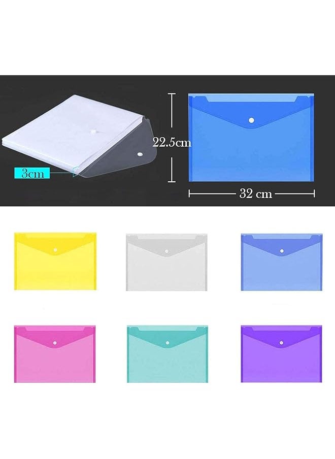 A4 Plastic Wallets Folder 12Pcs Document Files Envelope Folders Travel Storage Bags Pockets For Cash Budget Envelopes Store Documents Stationery Letters And Game Cards - pzsku/Z22E63B18A6D02FBA8E87Z/45/_/1740916133/50c727ac-d45b-425d-9f9b-394a9b8eb94a