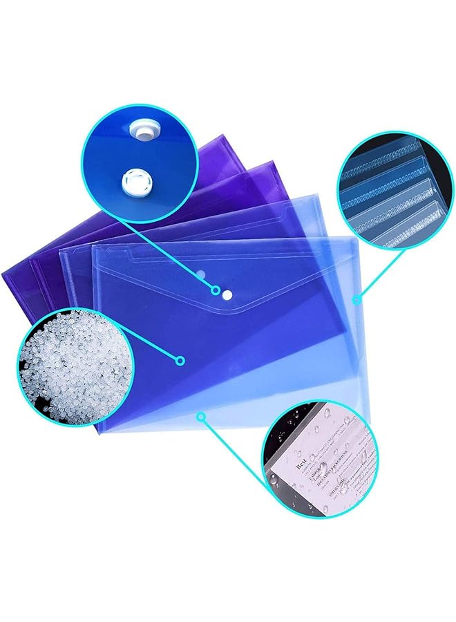 A4 Plastic Wallets Folder 12Pcs Document Files Envelope Folders Travel Storage Bags Pockets For Cash Budget Envelopes Store Documents Stationery Letters And Game Cards