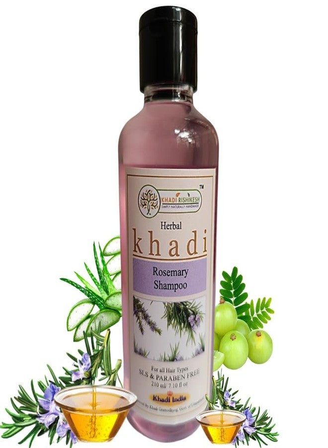 KHADI RISHIKESH Herbal Rosemary Shampoo for Hair Growth - Improves Hair Texture, Reduces Dryness, Prevents Hair Loss and Split Ends - SLS and Paraben-Free Shampoo for Men and Women, 210ml - Image 2