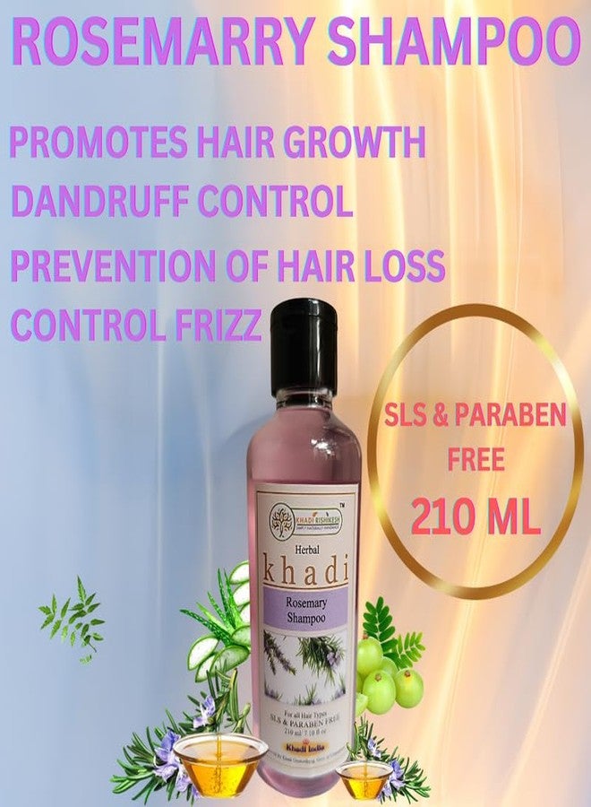 KHADI RISHIKESH Herbal Rosemary Shampoo for Hair Growth - Improves Hair Texture, Reduces Dryness, Prevents Hair Loss and Split Ends - SLS and Paraben-Free Shampoo for Men and Women, 210ml - Image 3