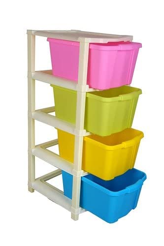 NMS TRADERS Storage Drawer 4 Layer Drawer Plastic Rectangular Modular Chest Storage Organizer Home Kitchen Parlor Office Doctor Kids Foldable drawers AntiSlip Shoes - Image 3