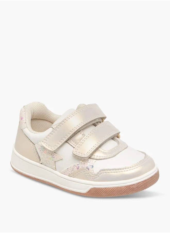 Barefeet Girls Colourblock Sneakers with Hook and Loop Closure
