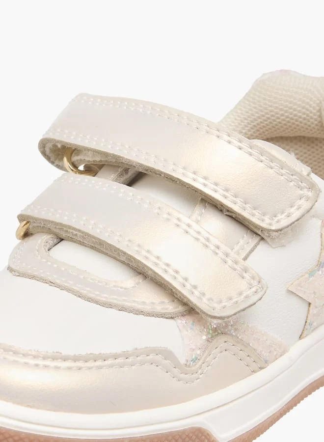 Barefeet Girls Colourblock Sneakers with Hook and Loop Closure