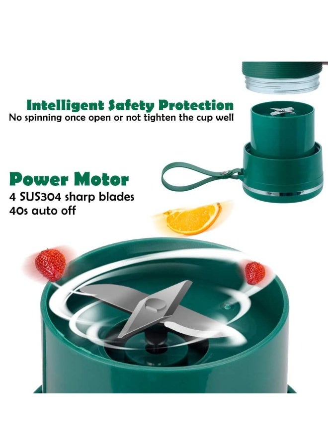 Portable Blender Cup 300 ML Personal Blender Smoothie Maker Make Healthy Smoothies for Travel Sports Kitchen Juicer with Stainless Steel Two blade Cutter Head Fruit Juice Mixer Battery Powered - Image 4