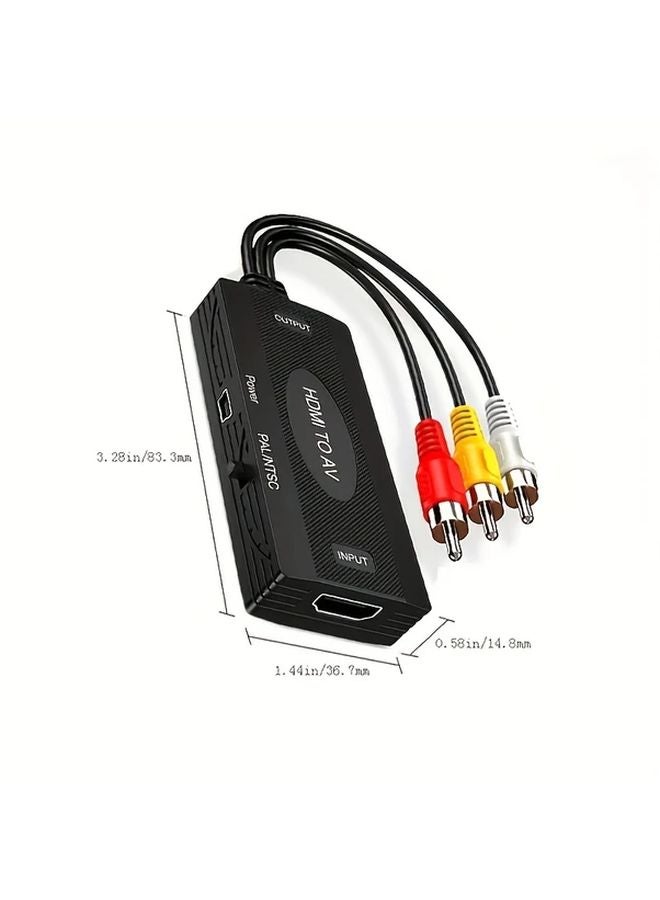 Black Rca To Av Converter 1080P Pal Ntsc For Tv Pc Ps3 Xbox Vhs Vcr Dvd Players - Image 3