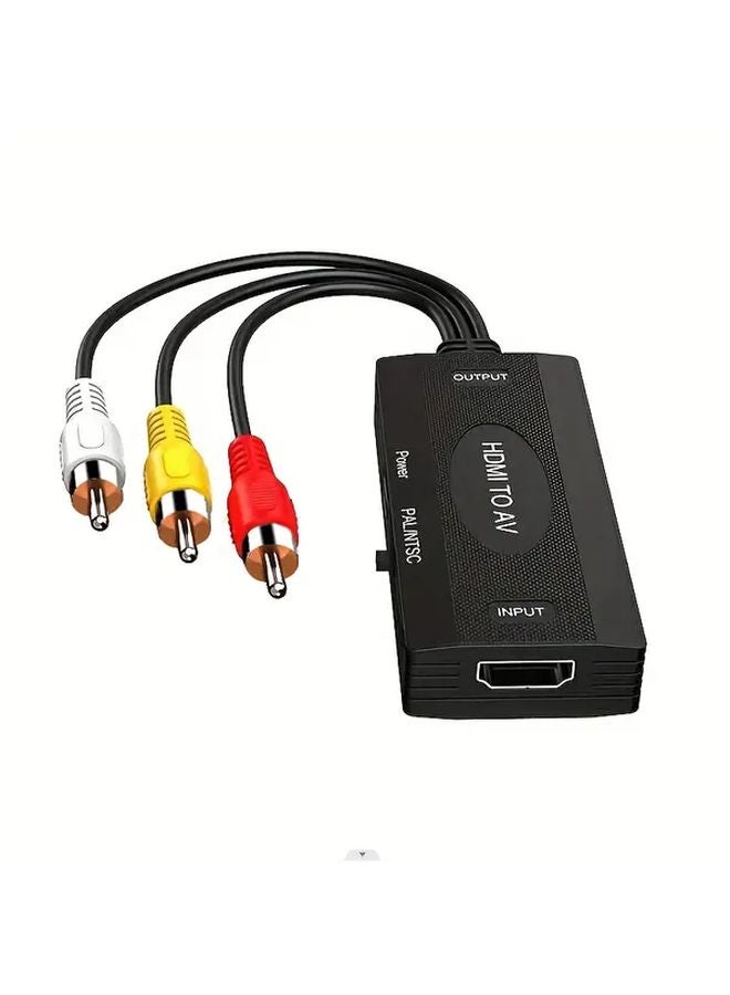 Black Rca To Av Converter 1080P Pal Ntsc For Tv Pc Ps3 Xbox Vhs Vcr Dvd Players - Image 1