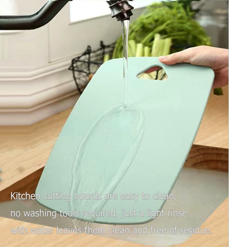 BanYakong Cutting Boards for Kitchen,Plastic Cutting Board Set of 3, Thick Chopping Boards for Meat, Veggies, Fruits, with Easy Grip Handle,Dishwasher Safe (Green, 3Pcs) - Image 5